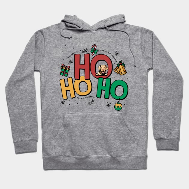 Ho Ho Ho Funny Chesapeake Bay Retriever Dog Owner Christmas Hoodie by Way Down South